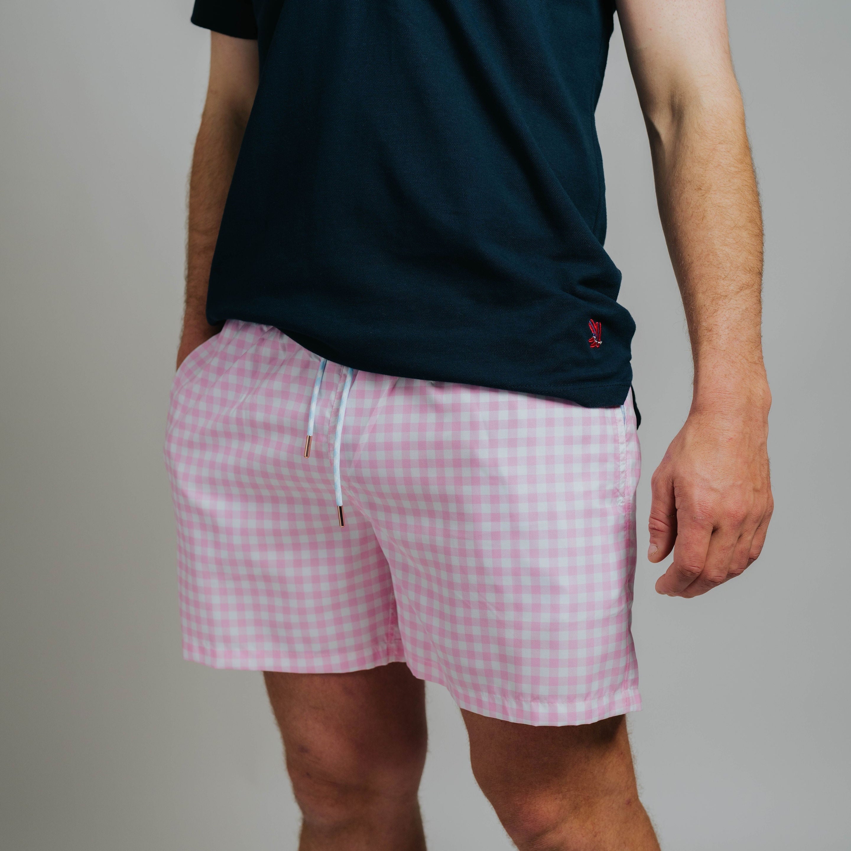 Board Shorts - Pink Check