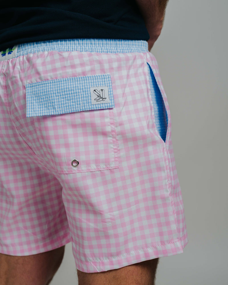 Board Shorts - Pink Check