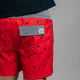 Board Shorts - Red Palm Tree
