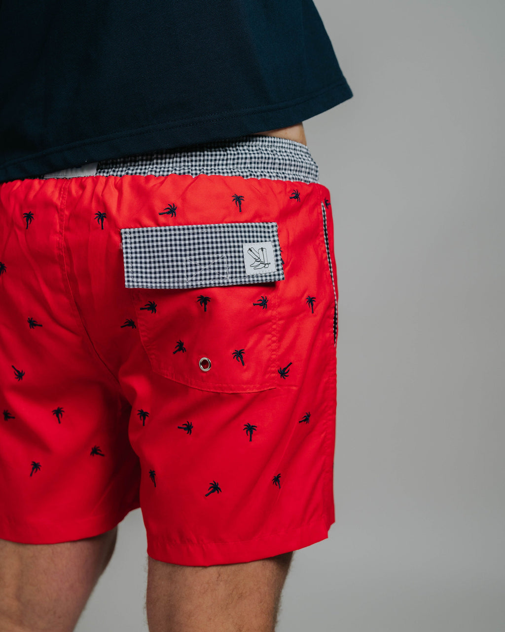 Board Shorts - Red Palm Tree