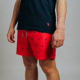 Board Shorts - Red Palm Tree