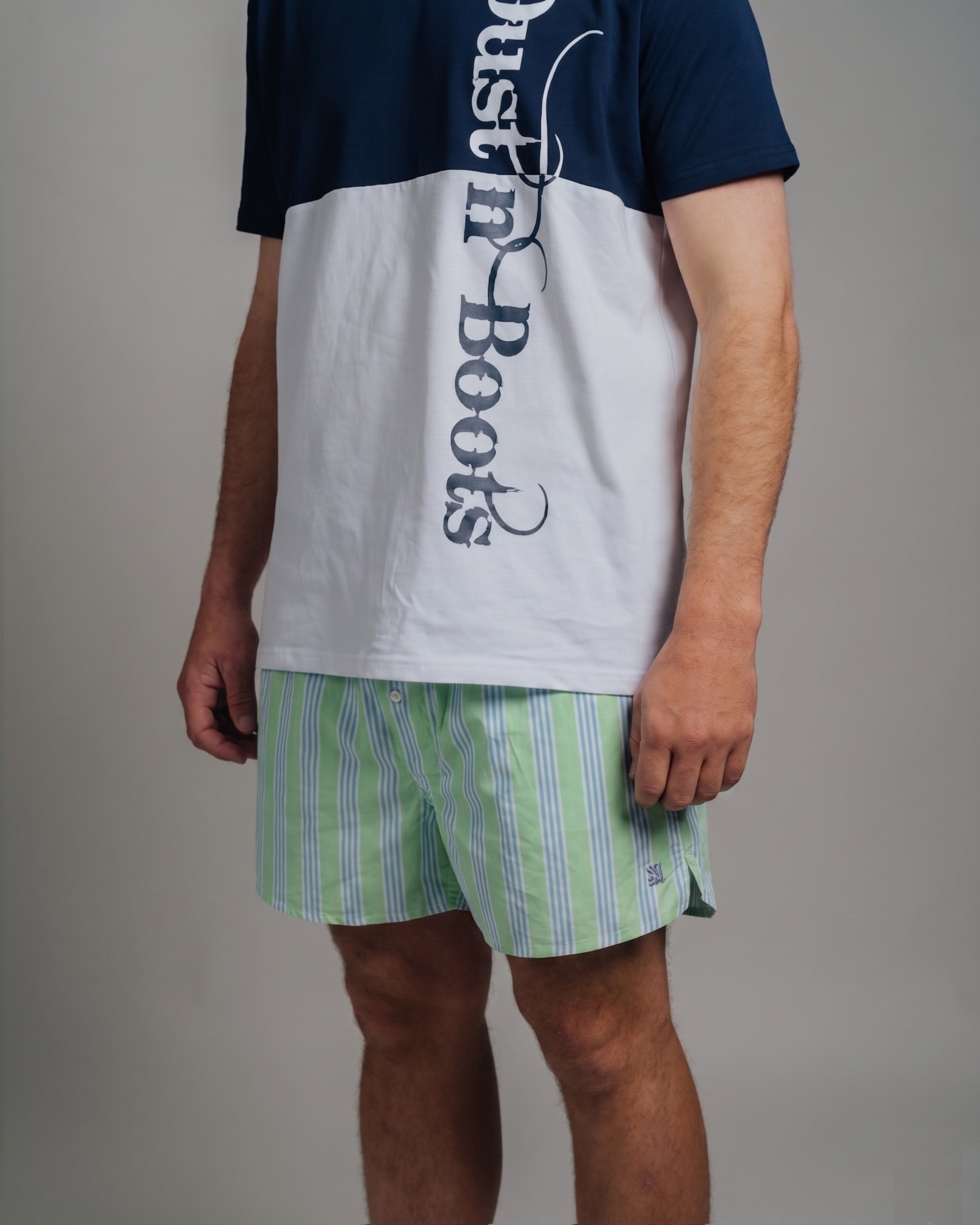 Boxer Shorts - Green / Blue Stripe