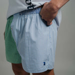 Boxer Shorts - Green/Blue Check Panels