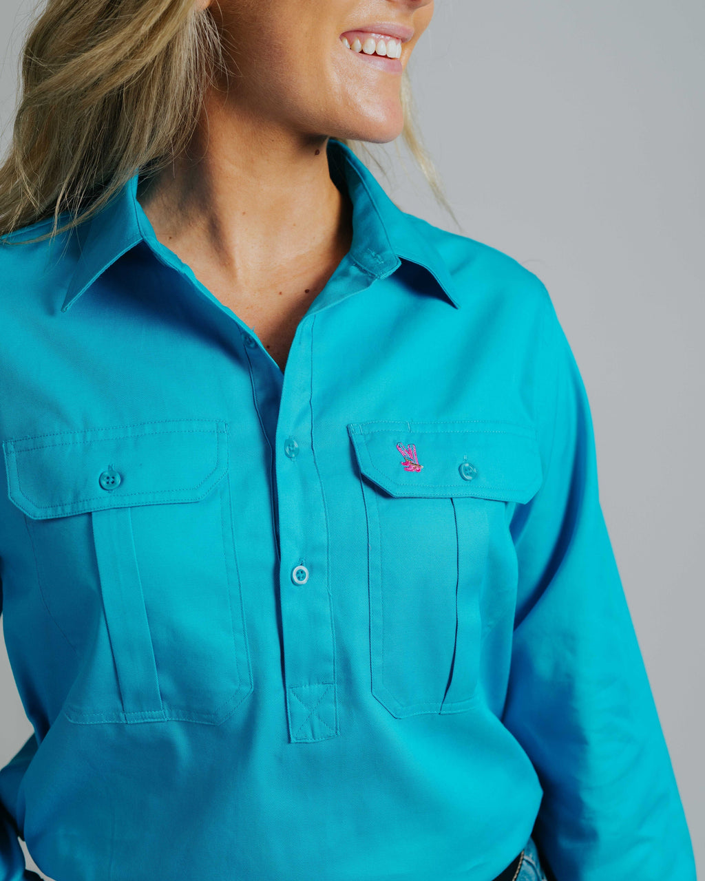 Cleland Aqua Work Shirts