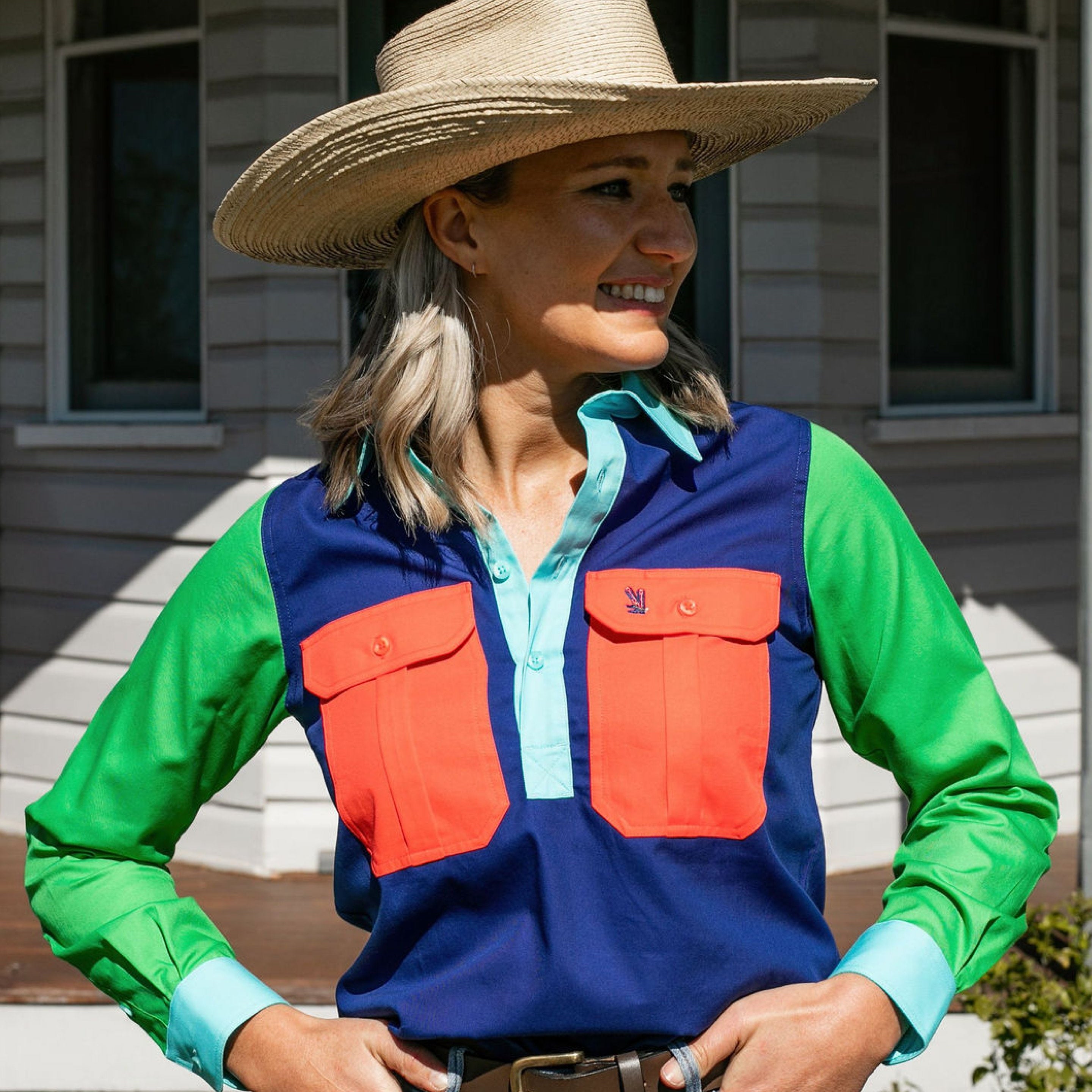 Cleland Cobalt Multi Work Shirt