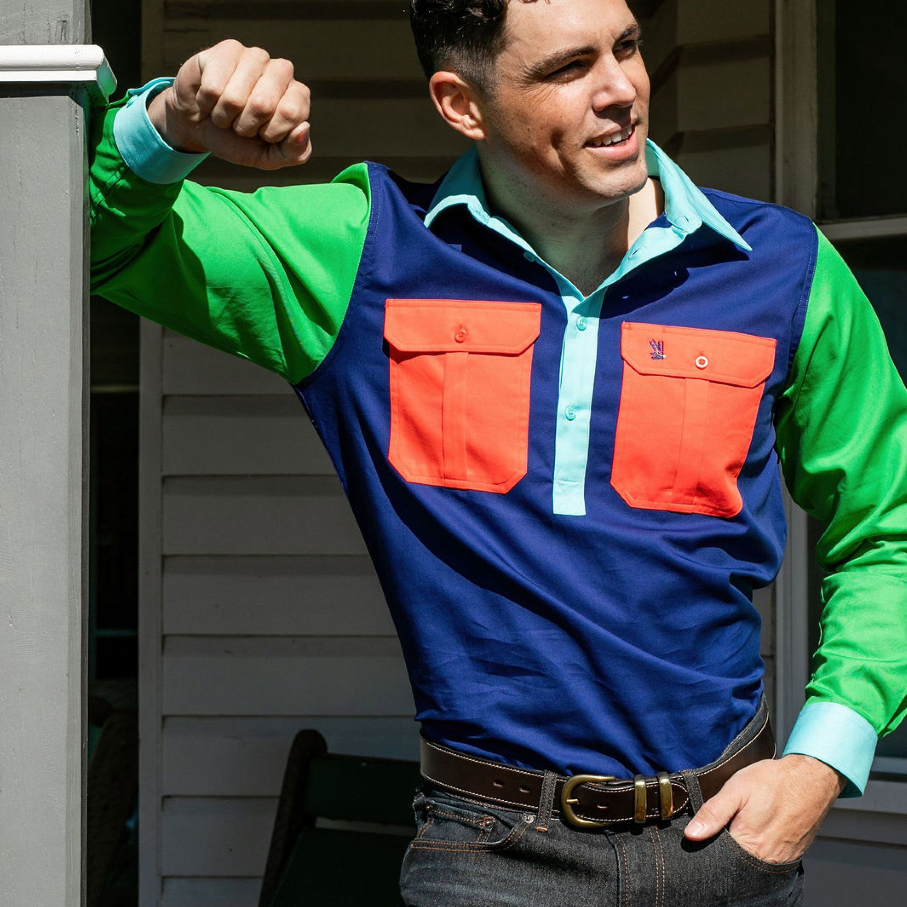 Cleland Cobalt Multi Work Shirt