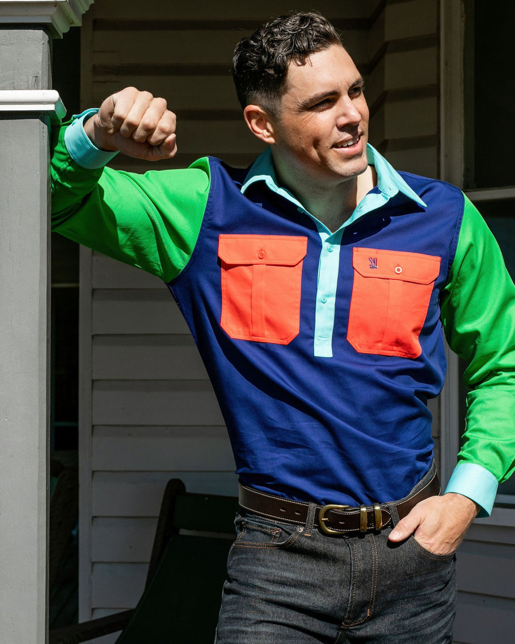Cleland Cobalt Multi Work Shirt