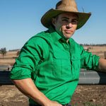Cleland Green Work Shirt