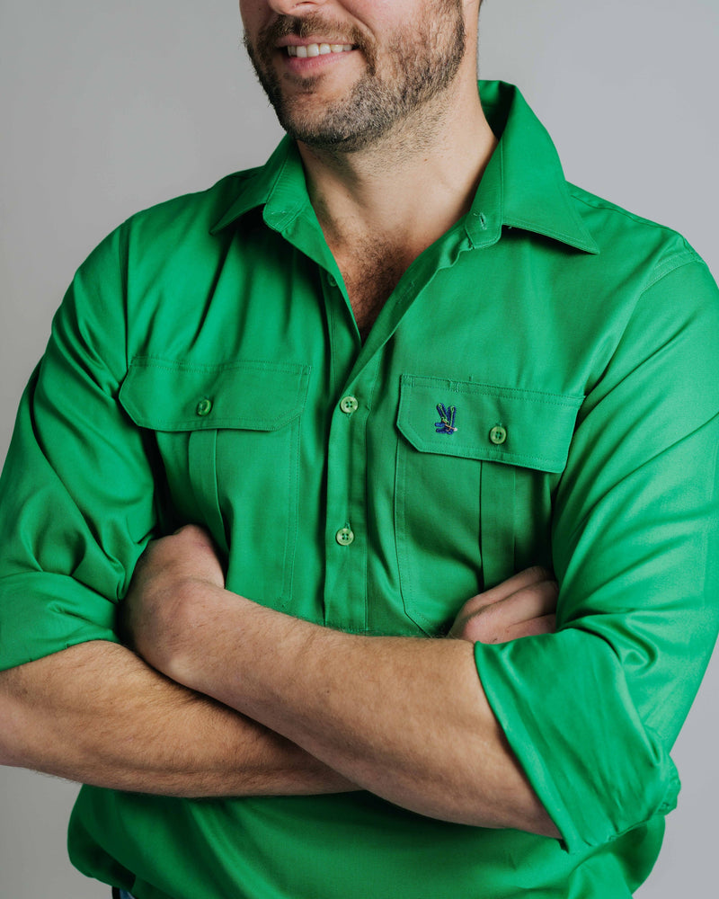 Cleland Green Work Shirt