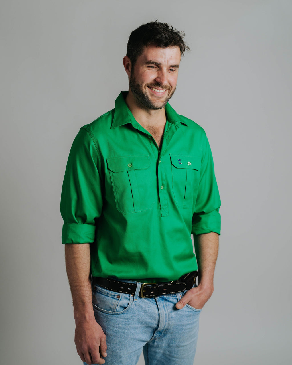 Cleland Green Work Shirt