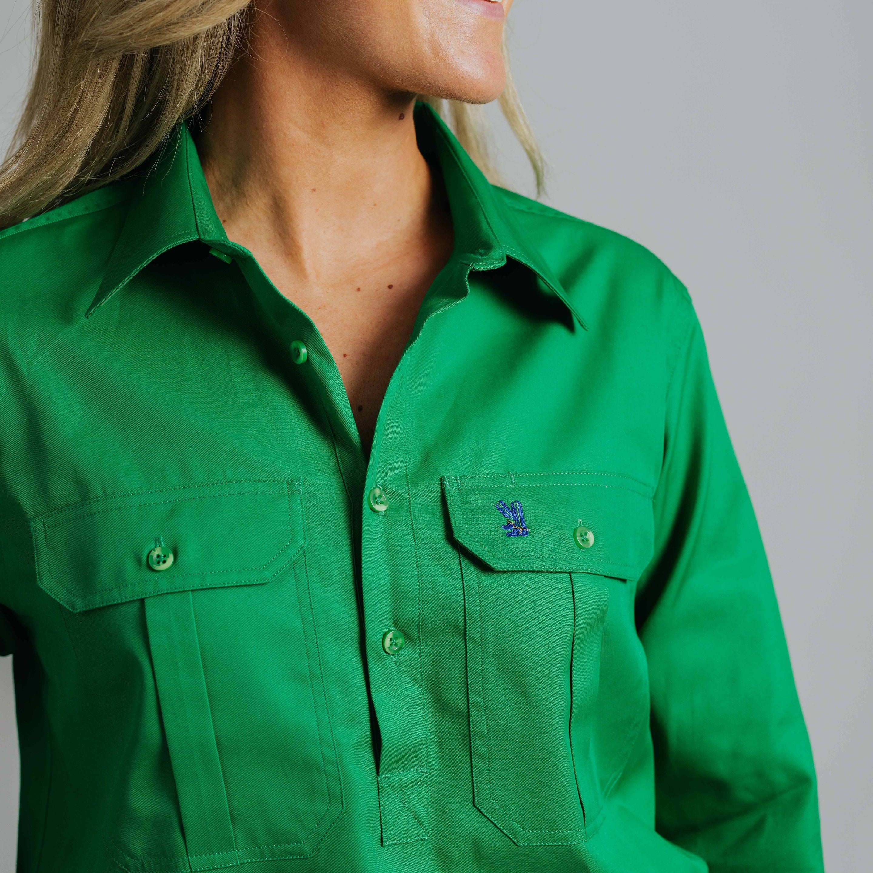 Cleland Green Work Shirts