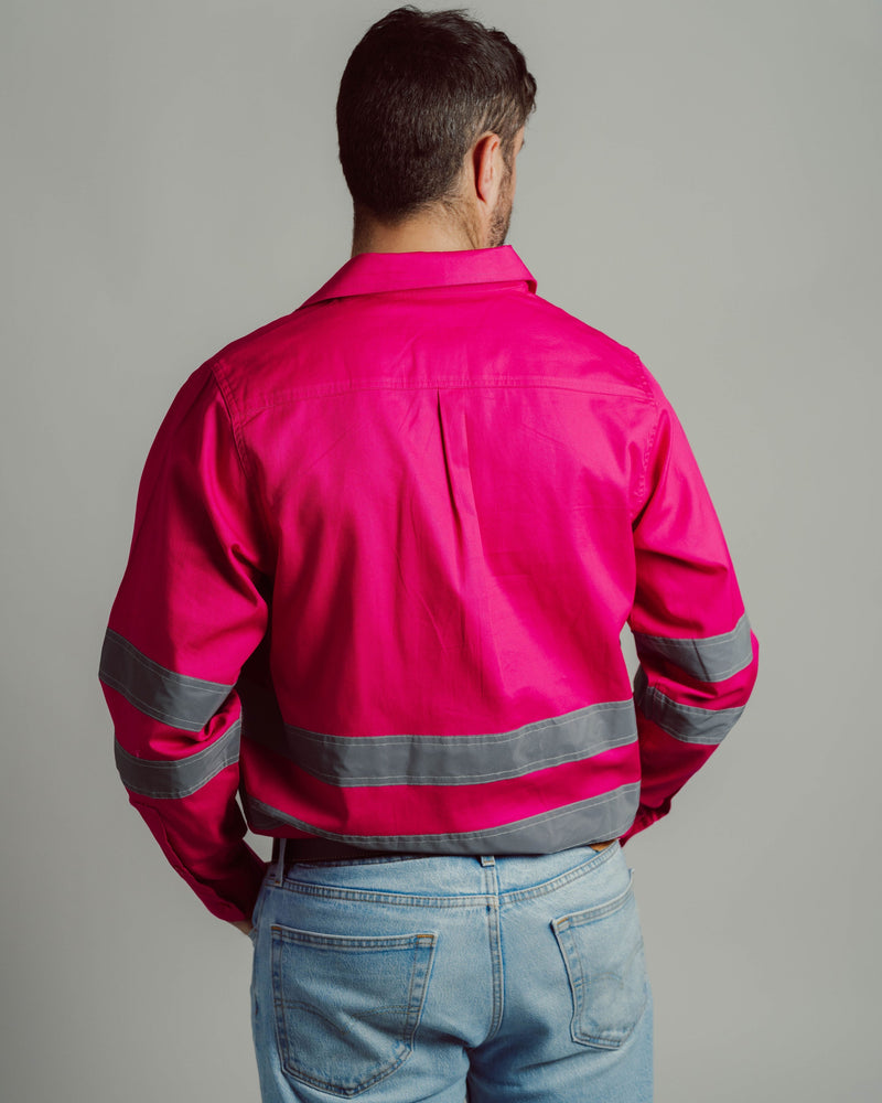 Cleland Hi Vis Fuchsia Work Shirt