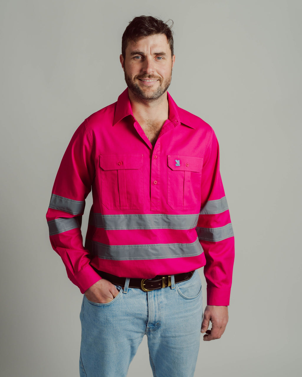 Cleland Hi Vis Fuchsia Work Shirt