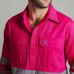 Cleland Hi Vis Fuchsia Work Shirt