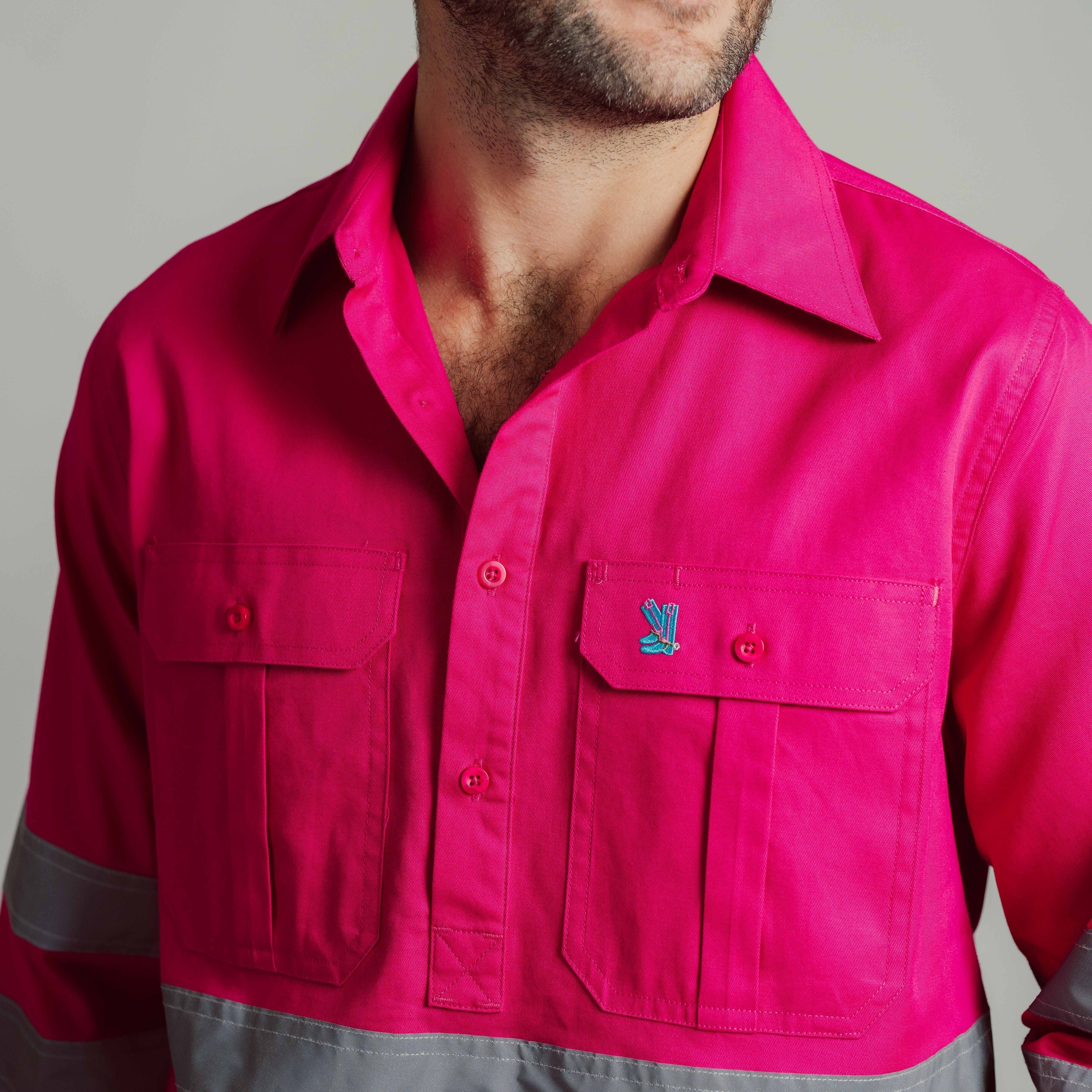 Cleland Hi Vis Fuchsia Work Shirt
