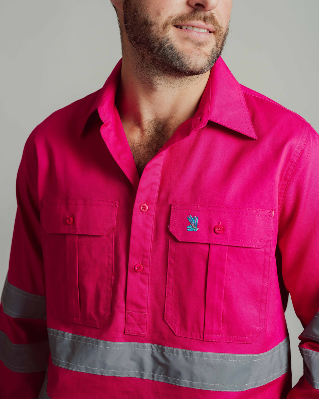 Cleland Hi Vis Fuchsia Work Shirt