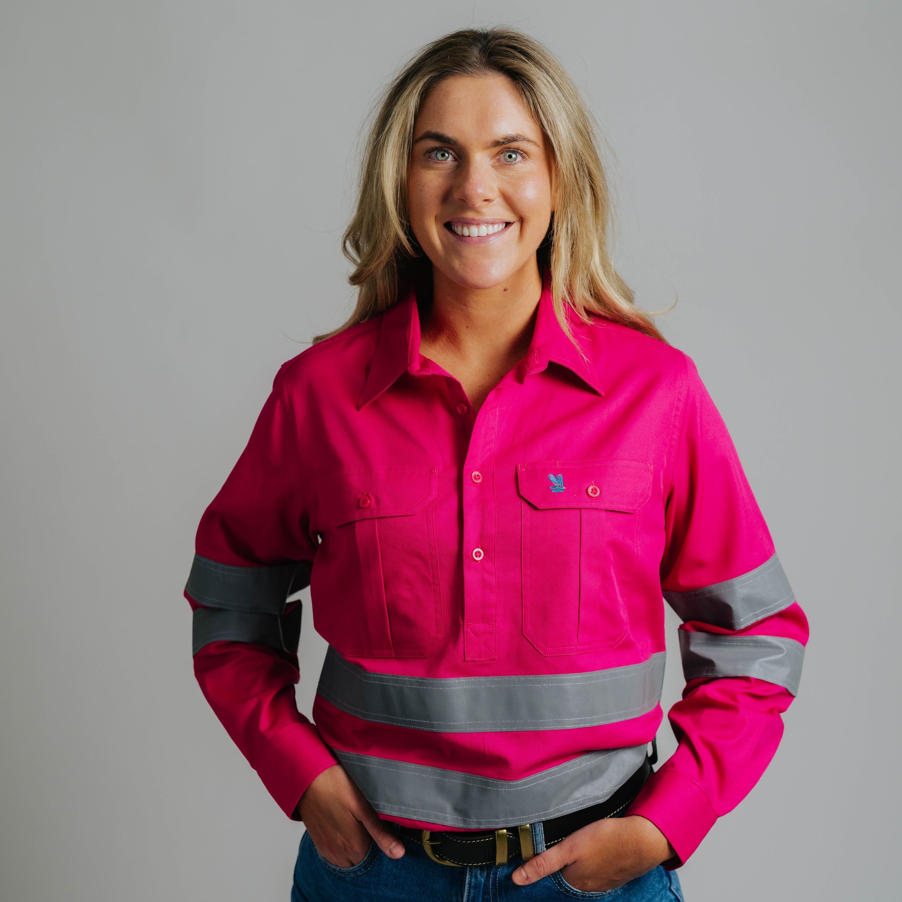 Cleland Hi Vis Fuchsia Work Shirts