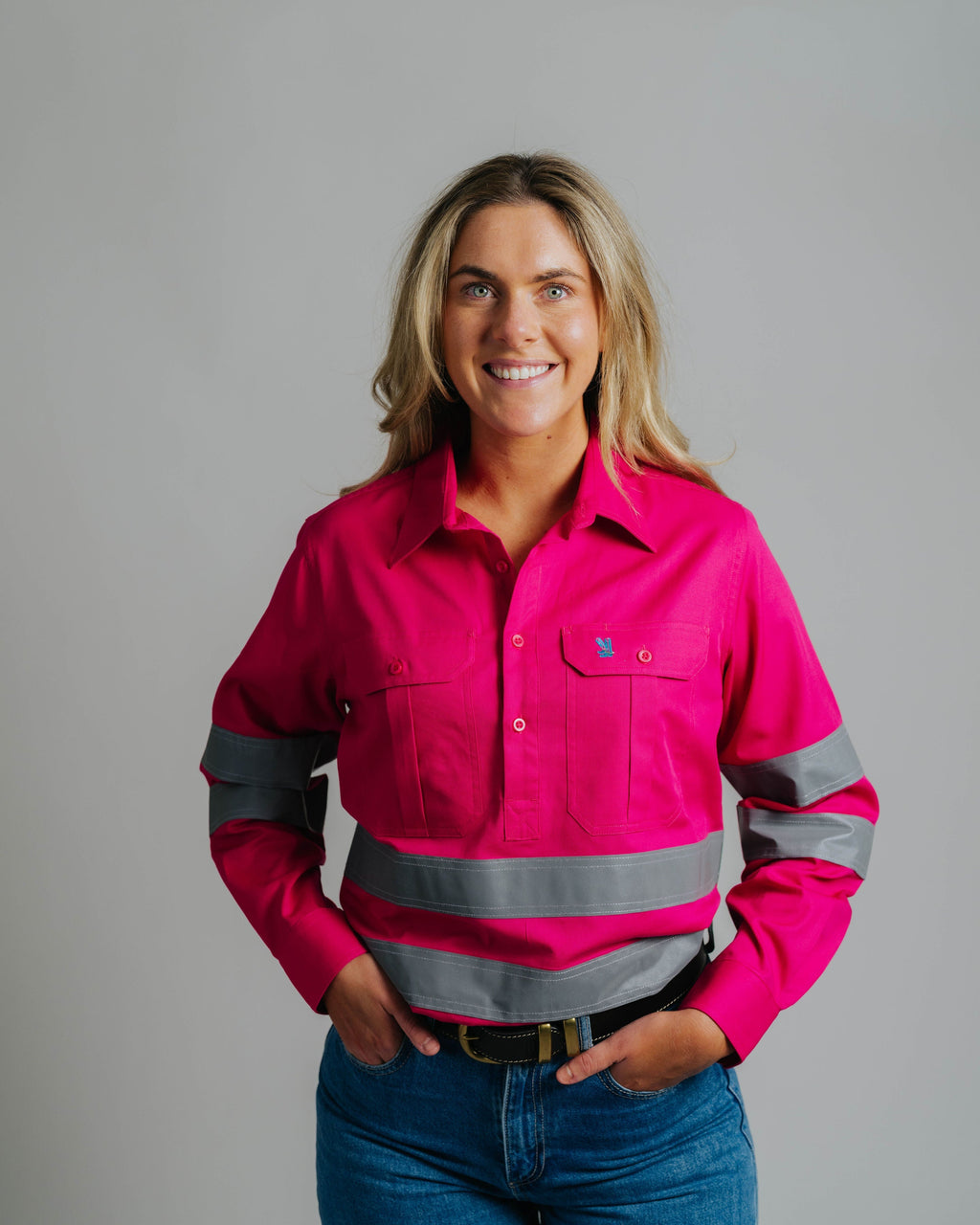 Cleland Hi Vis Fuchsia Work Shirts