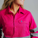 Cleland Hi Vis Fuchsia Work Shirts