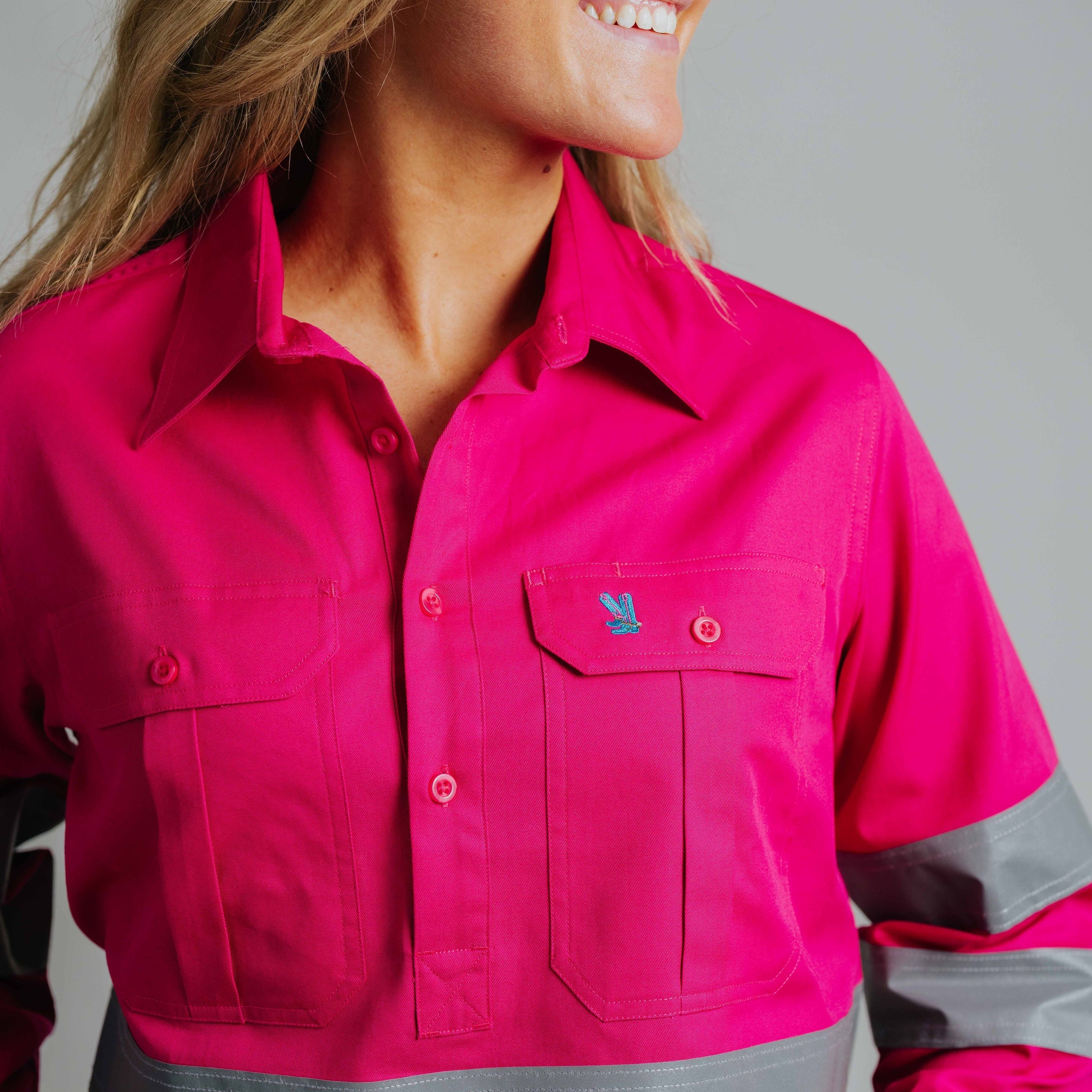 Cleland Hi Vis Fuchsia Work Shirts