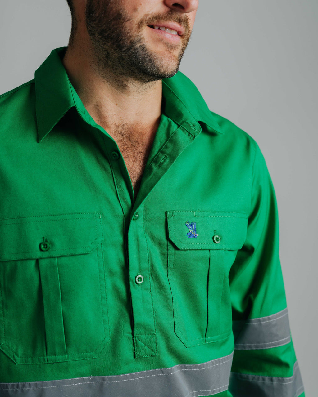 Cleland Hi Vis Green Work Shirt
