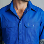 Cleland Hi Vis Jacaranda Work Shirt