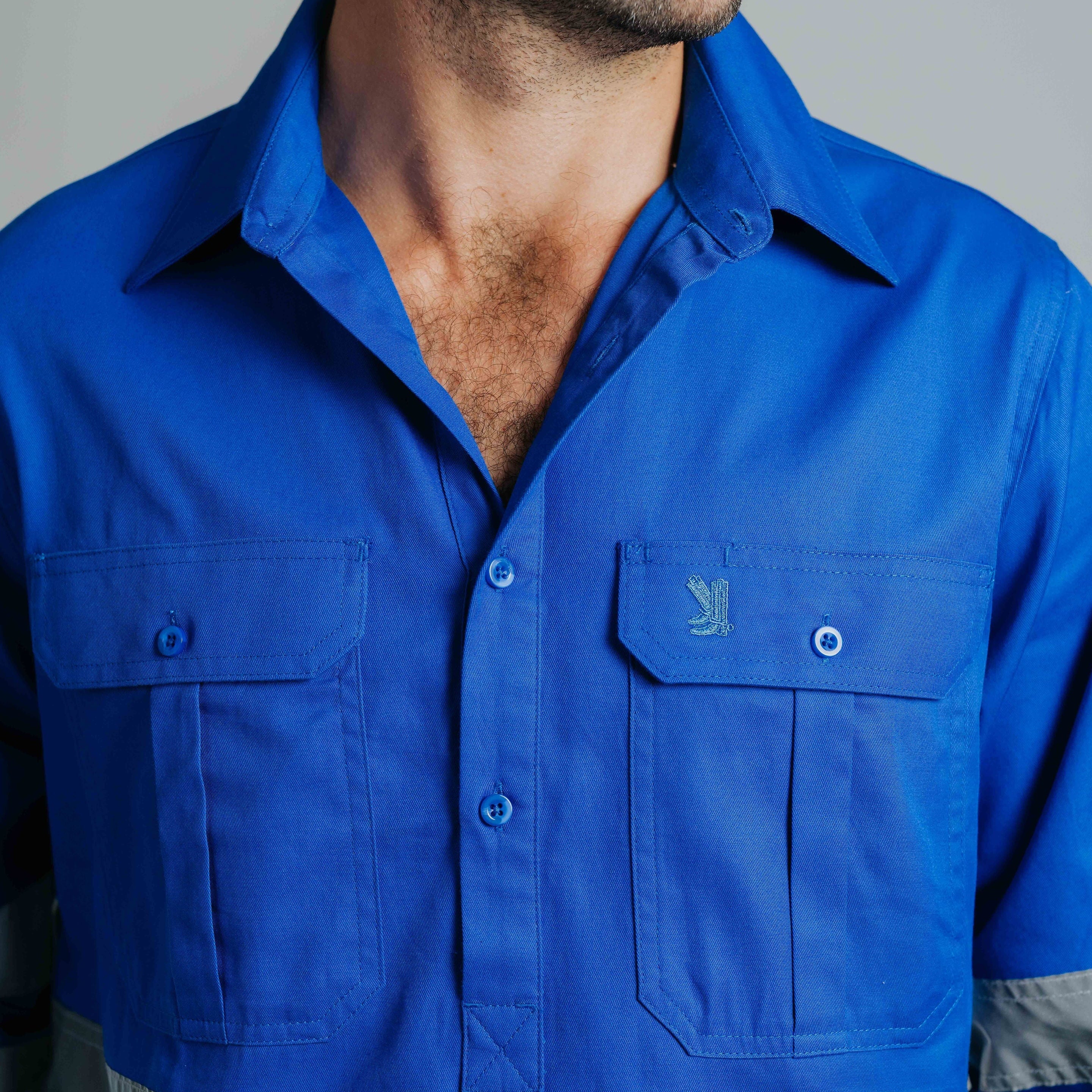 Cleland Hi Vis Jacaranda Work Shirt