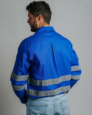 Cleland Hi Vis Jacaranda Work Shirt