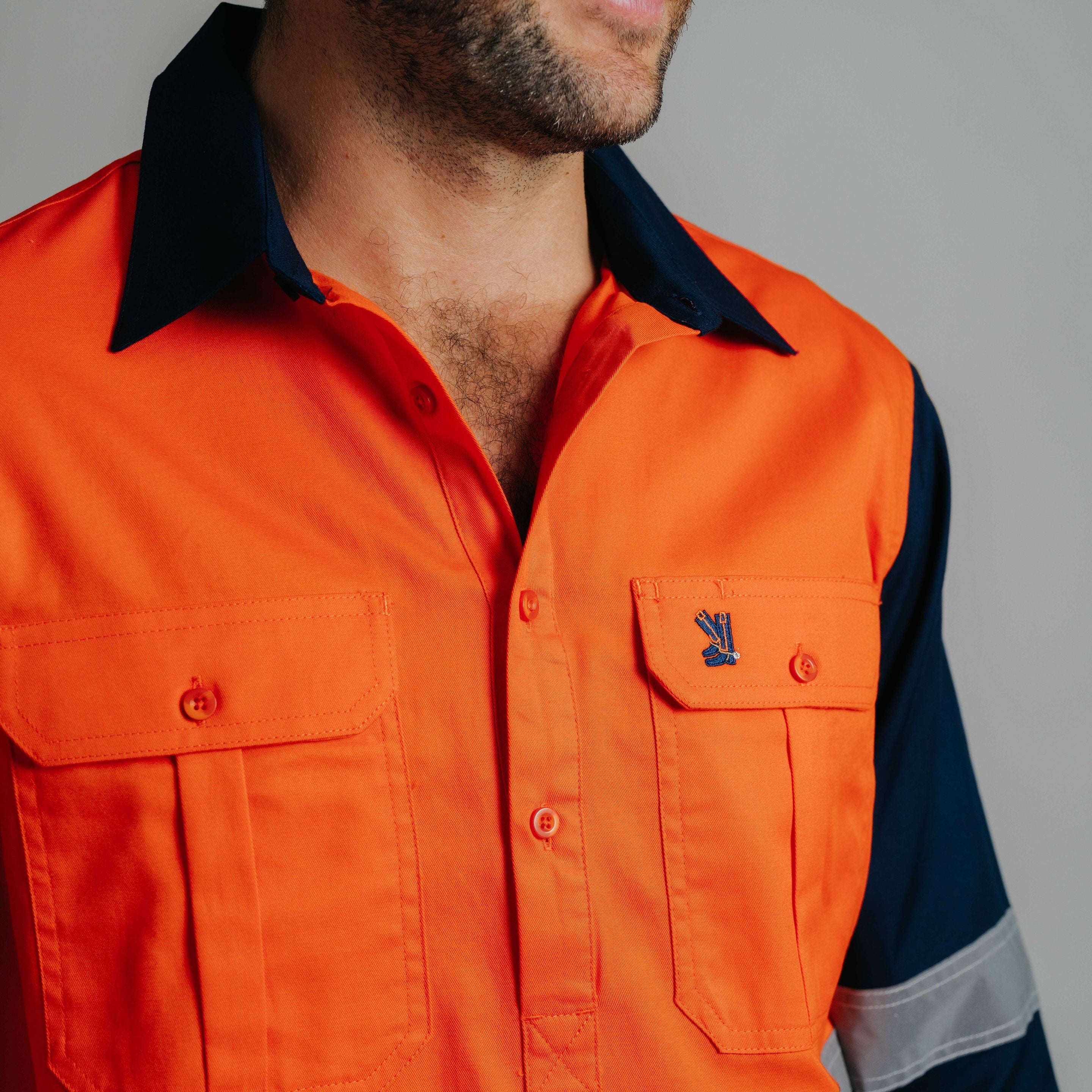 Cleland Hi Vis Orange Work Shirt