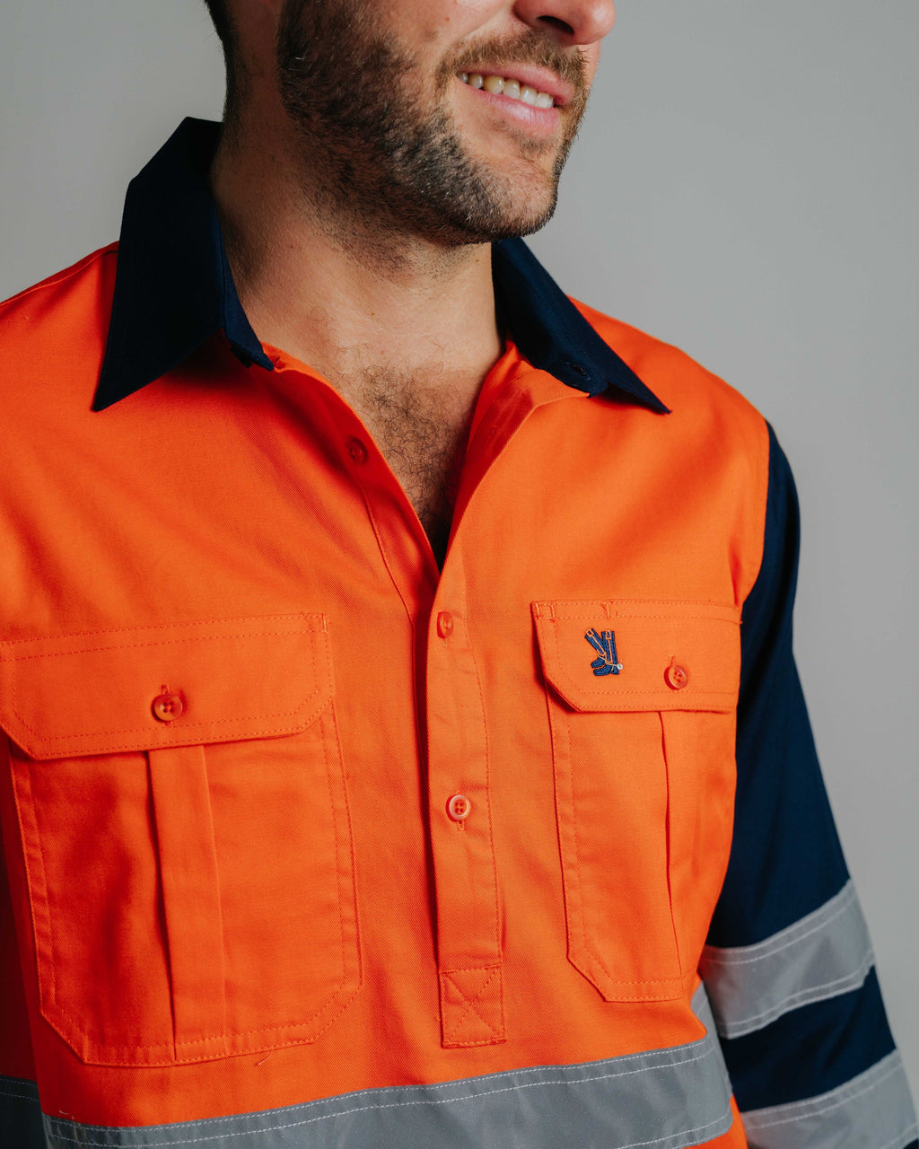 Cleland Hi Vis Orange Work Shirt