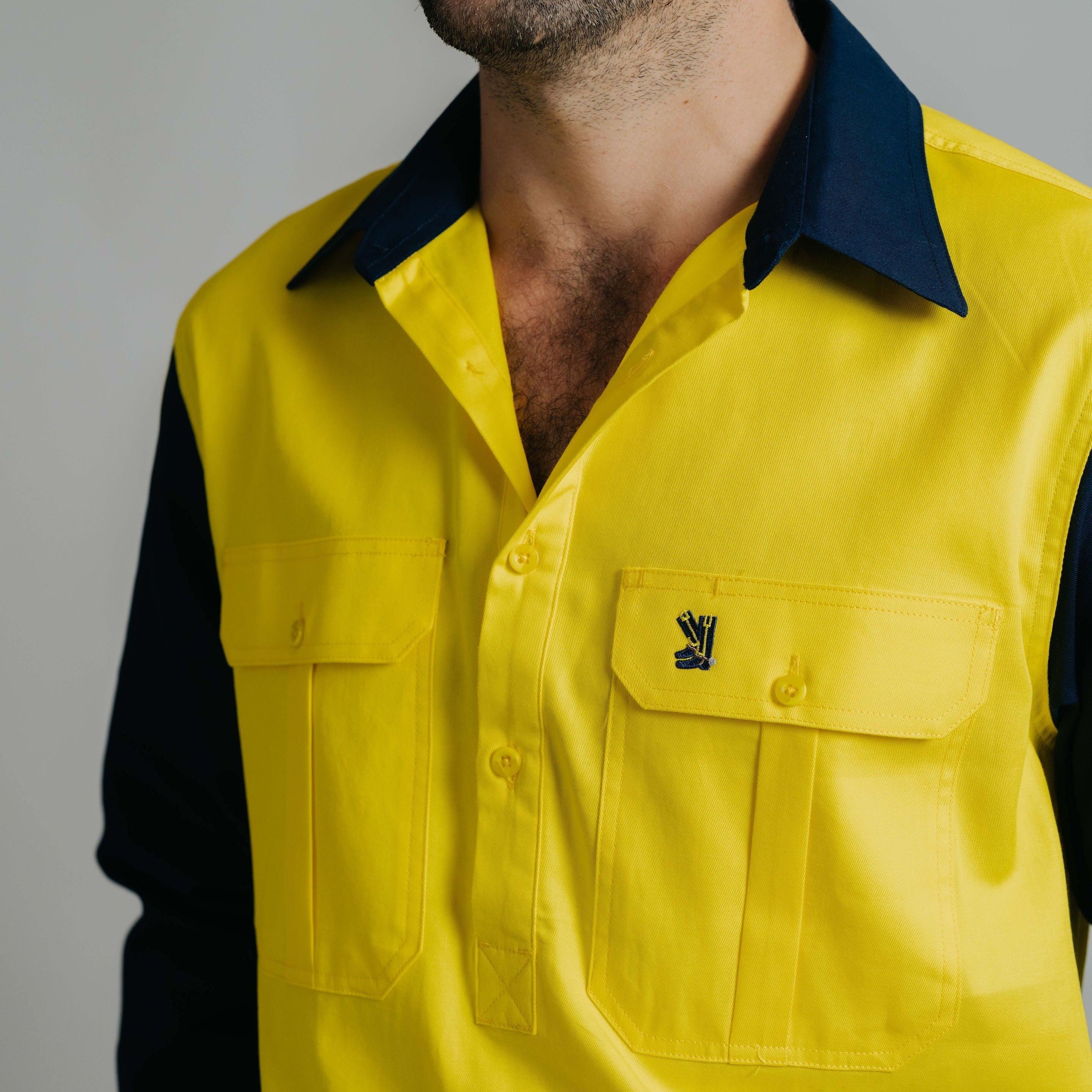 Cleland Hi Vis Yellow (no tape) Work Shirt