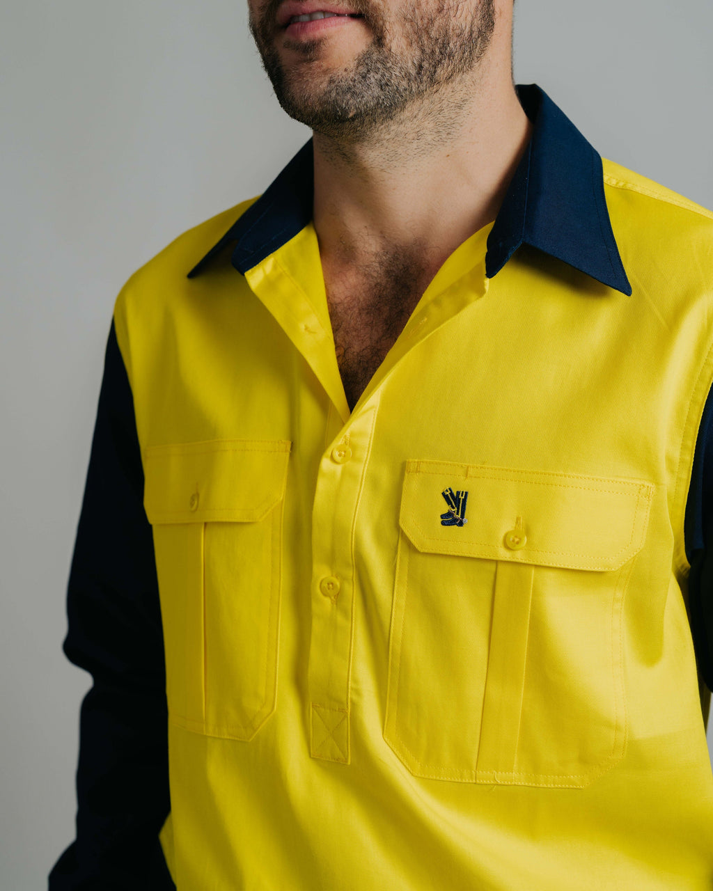 Cleland Hi Vis Yellow (no tape) Work Shirt