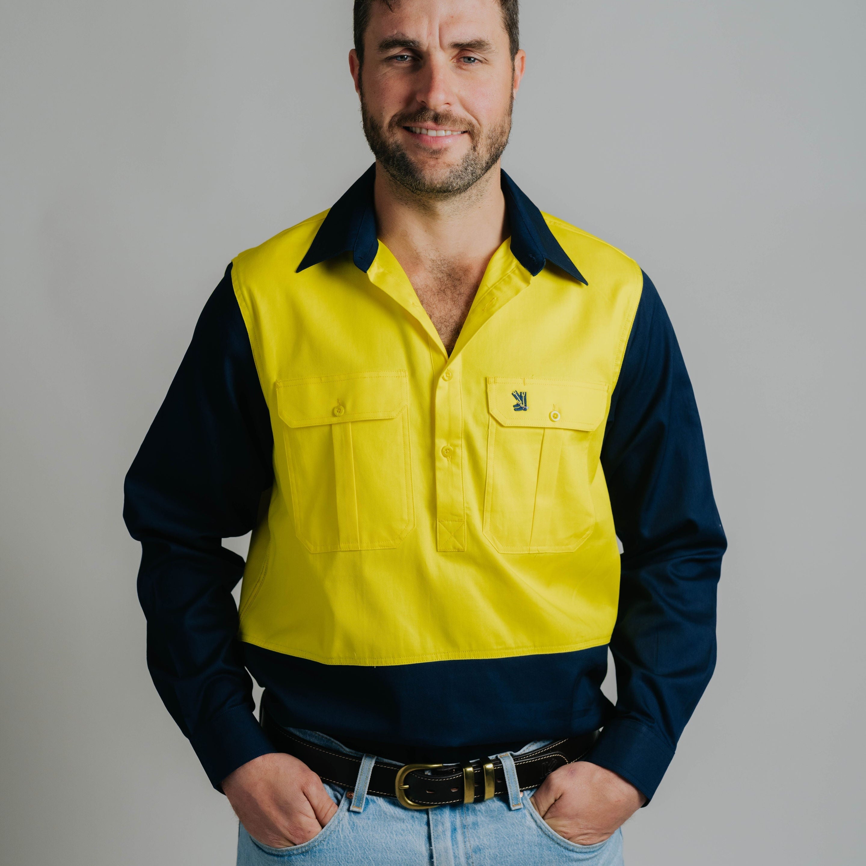 Cleland Hi Vis Yellow (no tape) Work Shirt