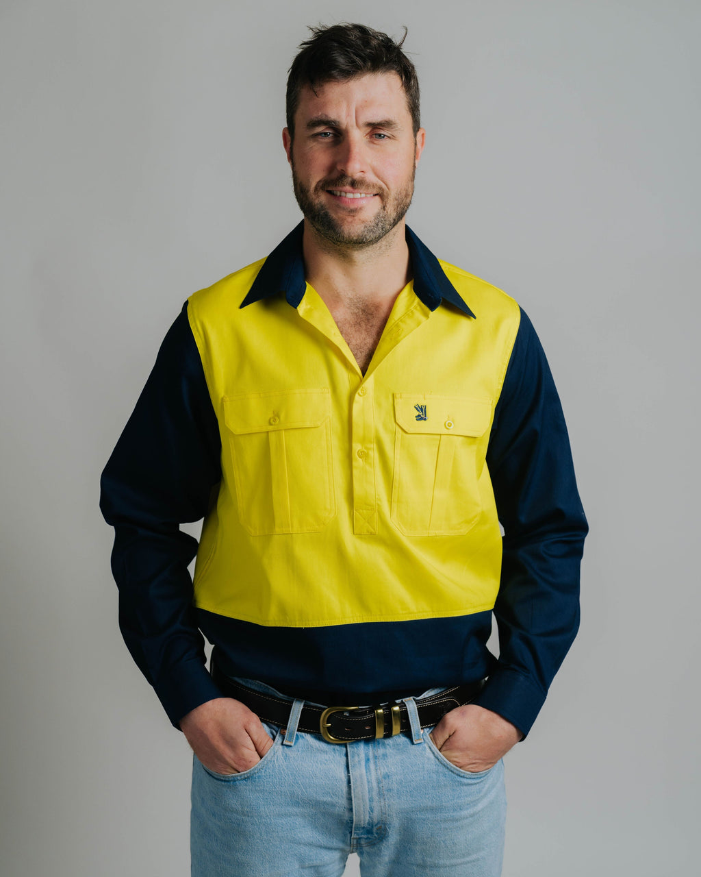 Cleland Hi Vis Yellow (no tape) Work Shirt