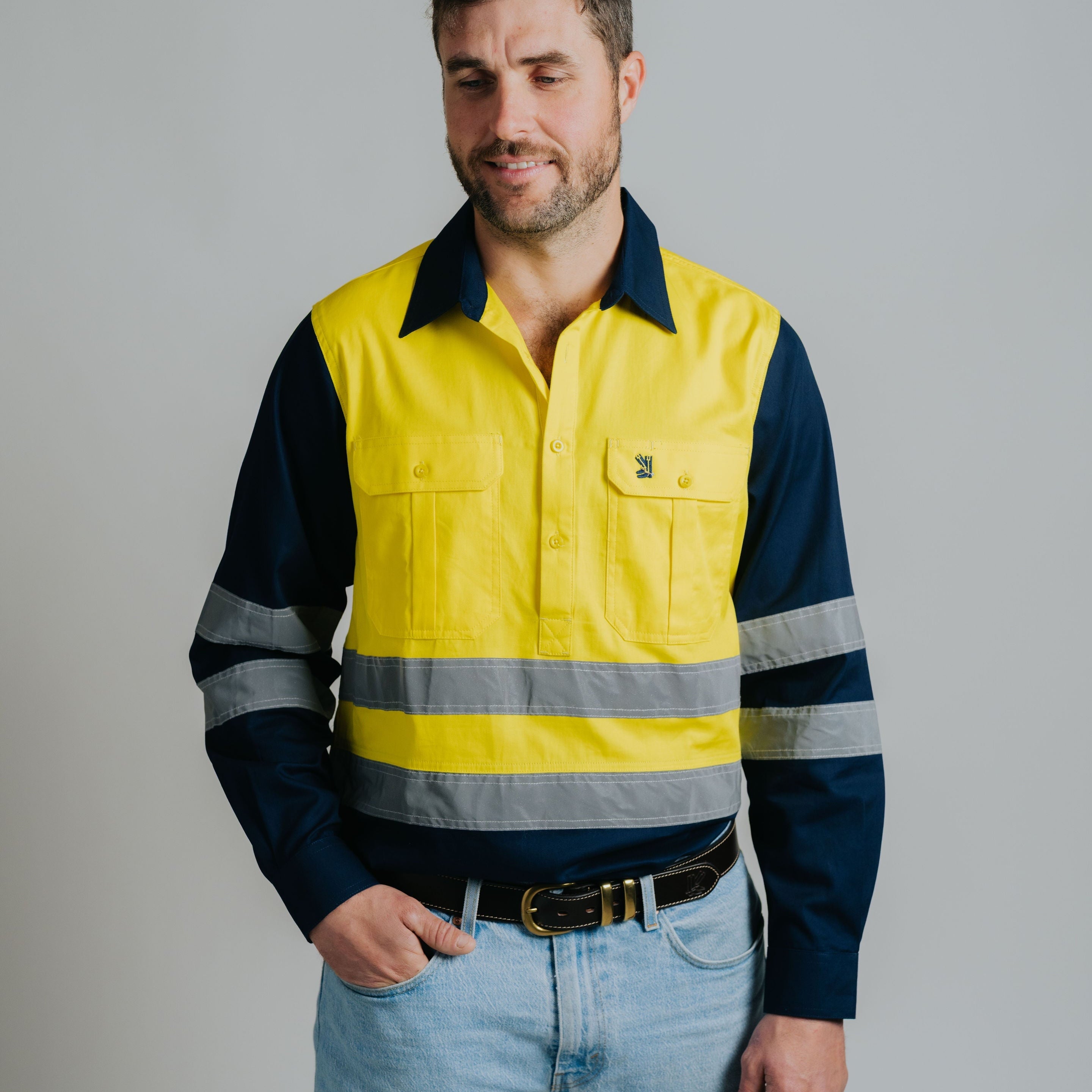 Cleland Hi Vis Yellow (w. tape) Work Shirt