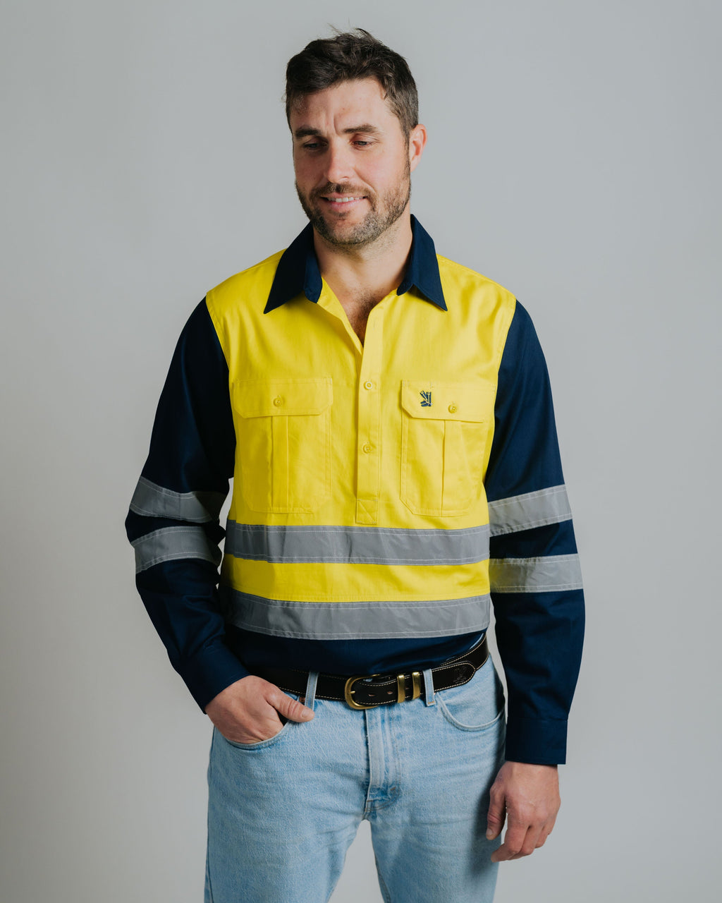Cleland Hi Vis Yellow (w. tape) Work Shirt