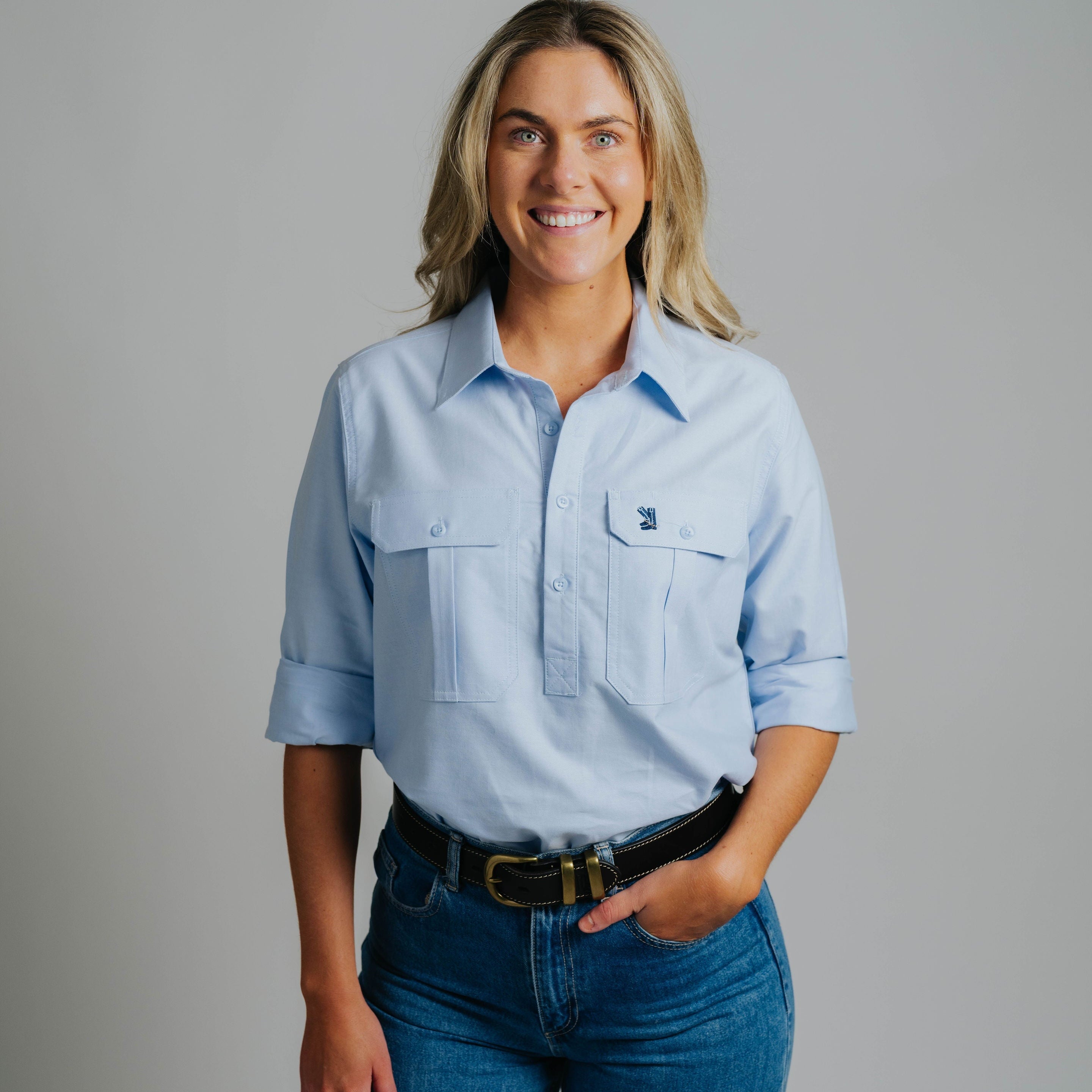 Cleland Oxford Blue Work Shirts