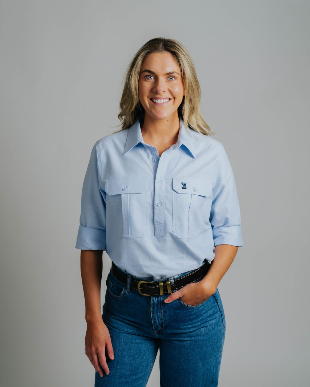 Cleland Oxford Blue Work Shirts