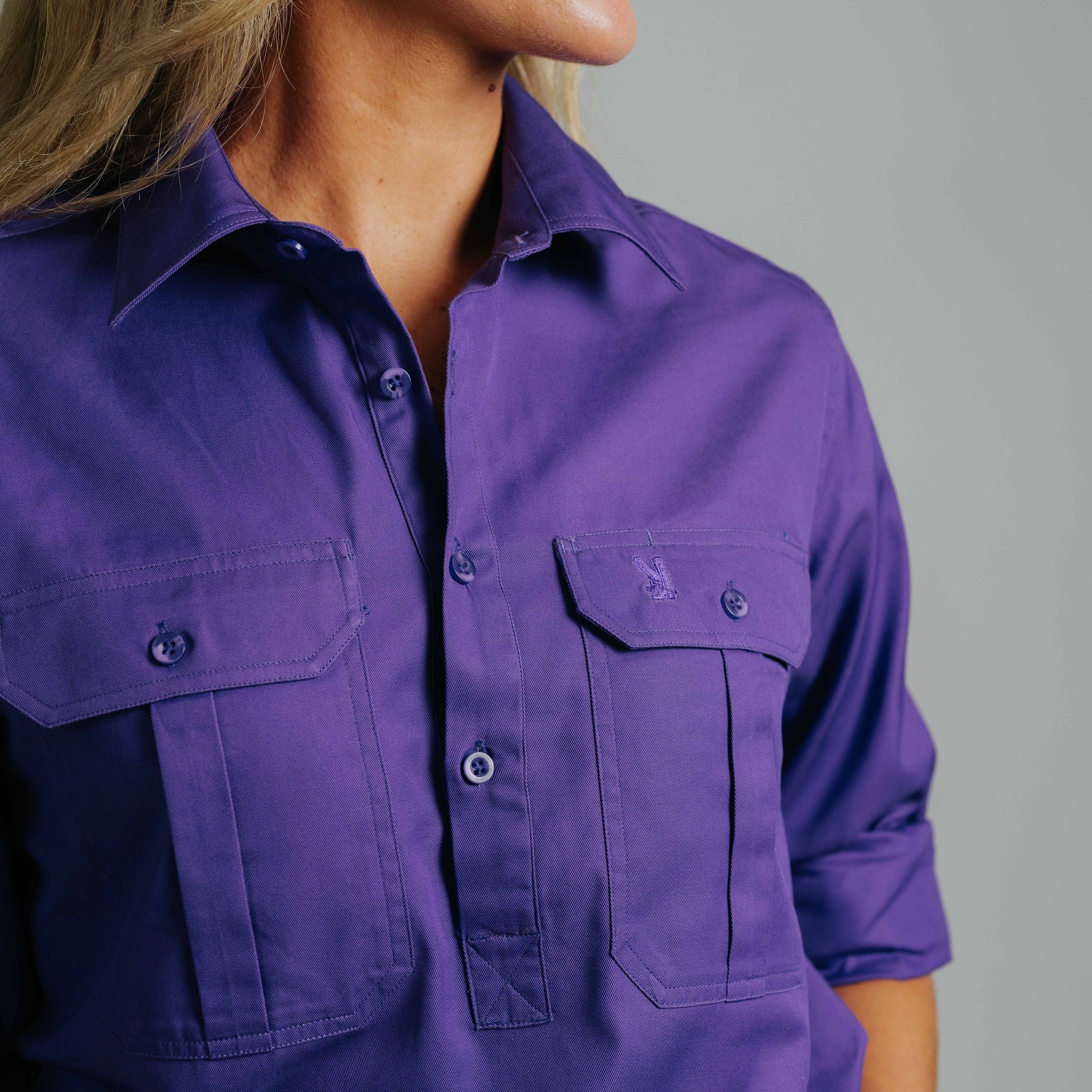Cleland Purple Work Shirts