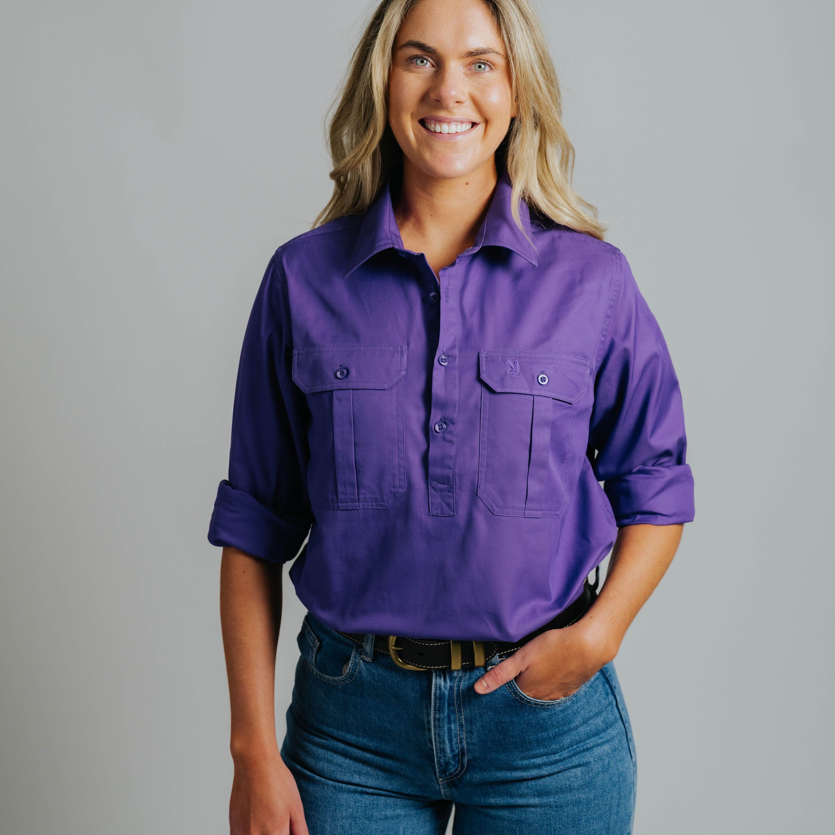 Cleland Purple Work Shirts