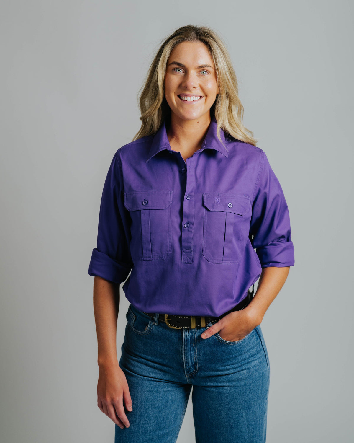 Cleland Purple Work Shirts – Dust N Boots