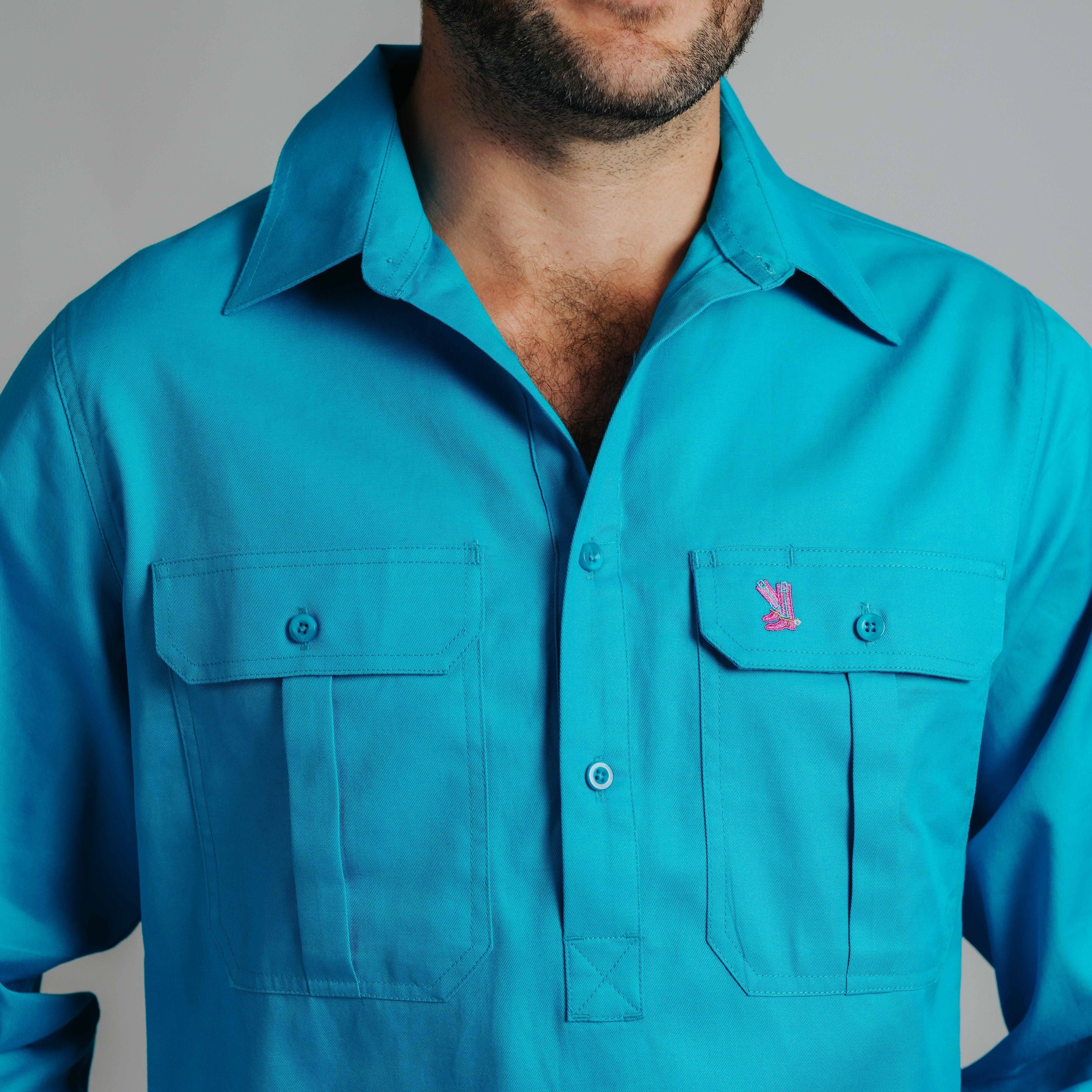 Cleland Work Shirt - Aqua
