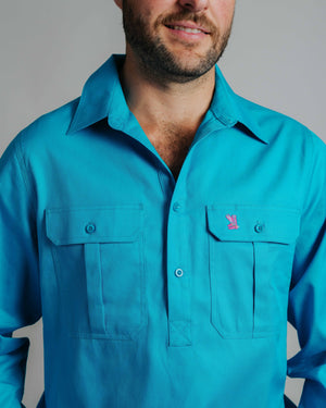 Cleland Work Shirt - Aqua
