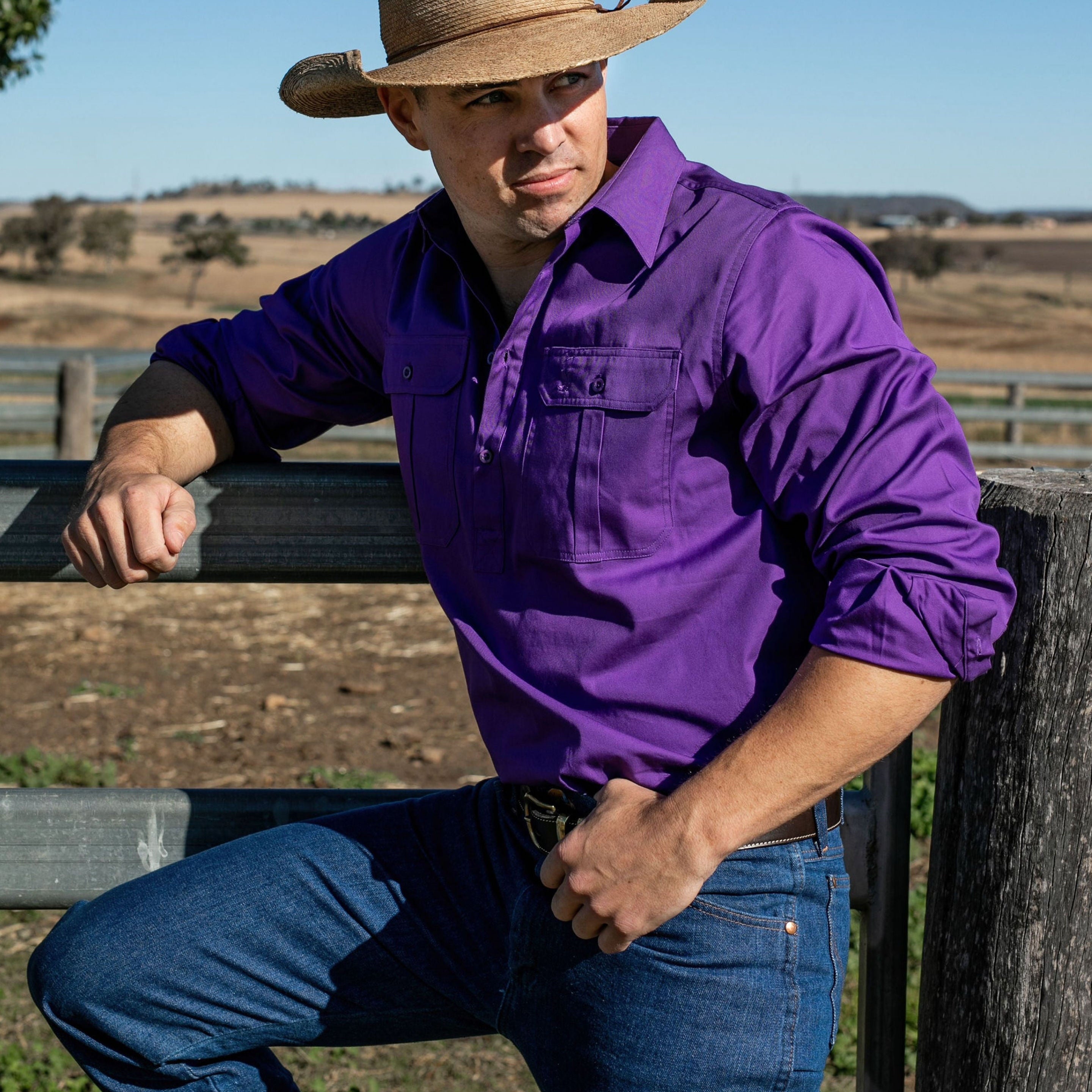 Cleland Work Shirt - Purple
