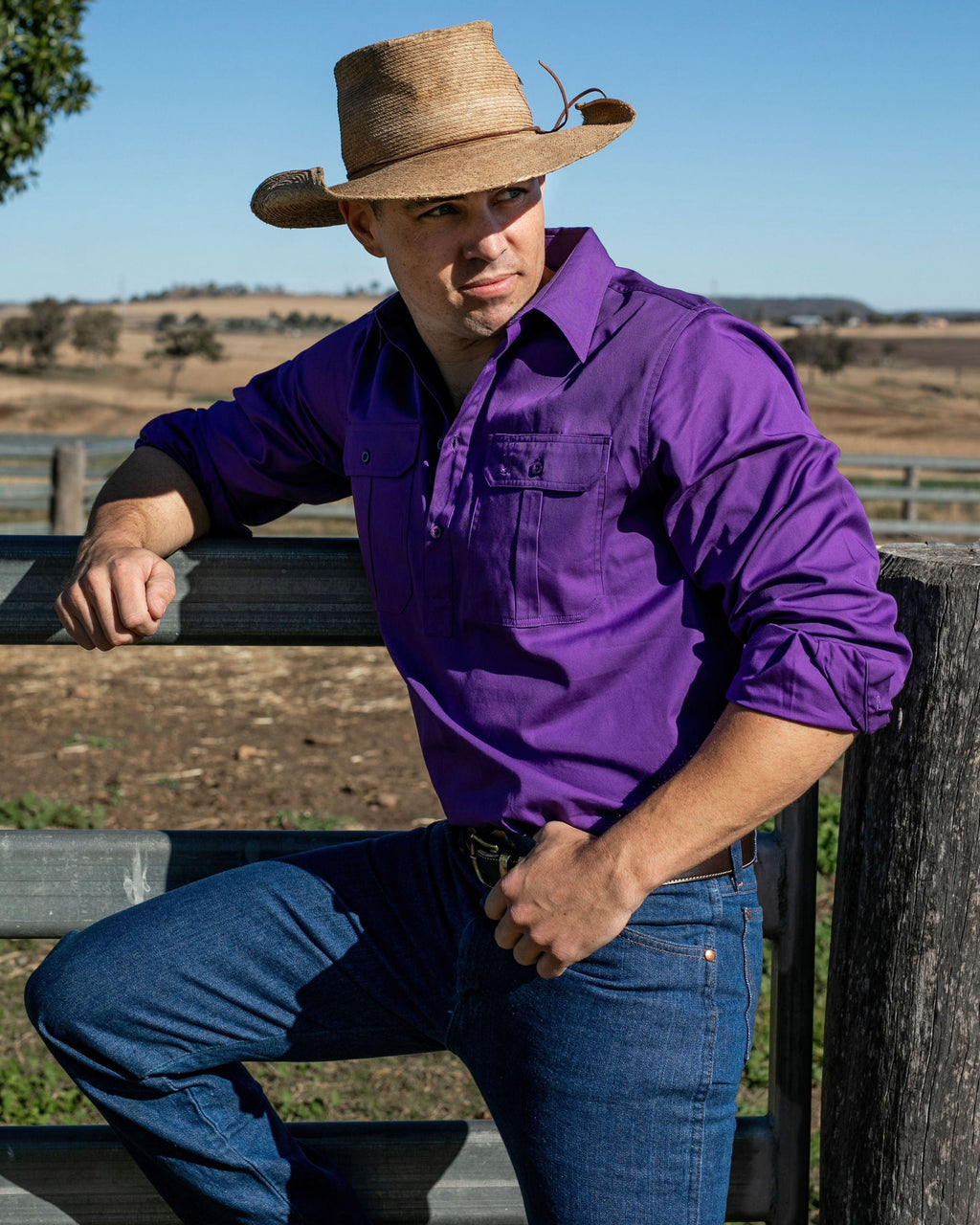 Cleland Work Shirt - Purple