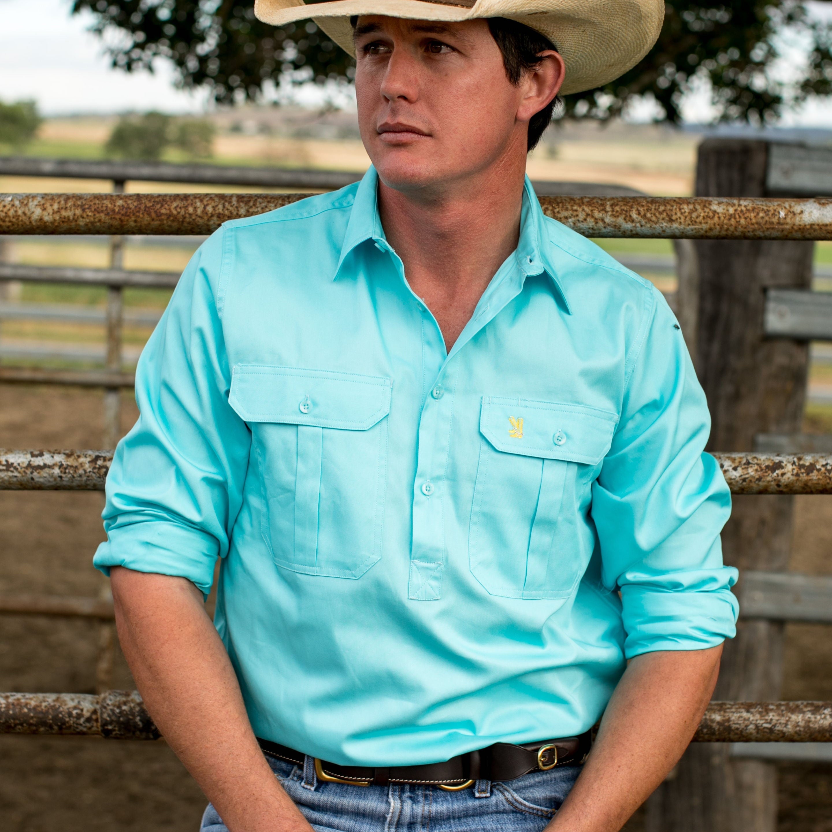 Cleland Work Shirt - Turquoise