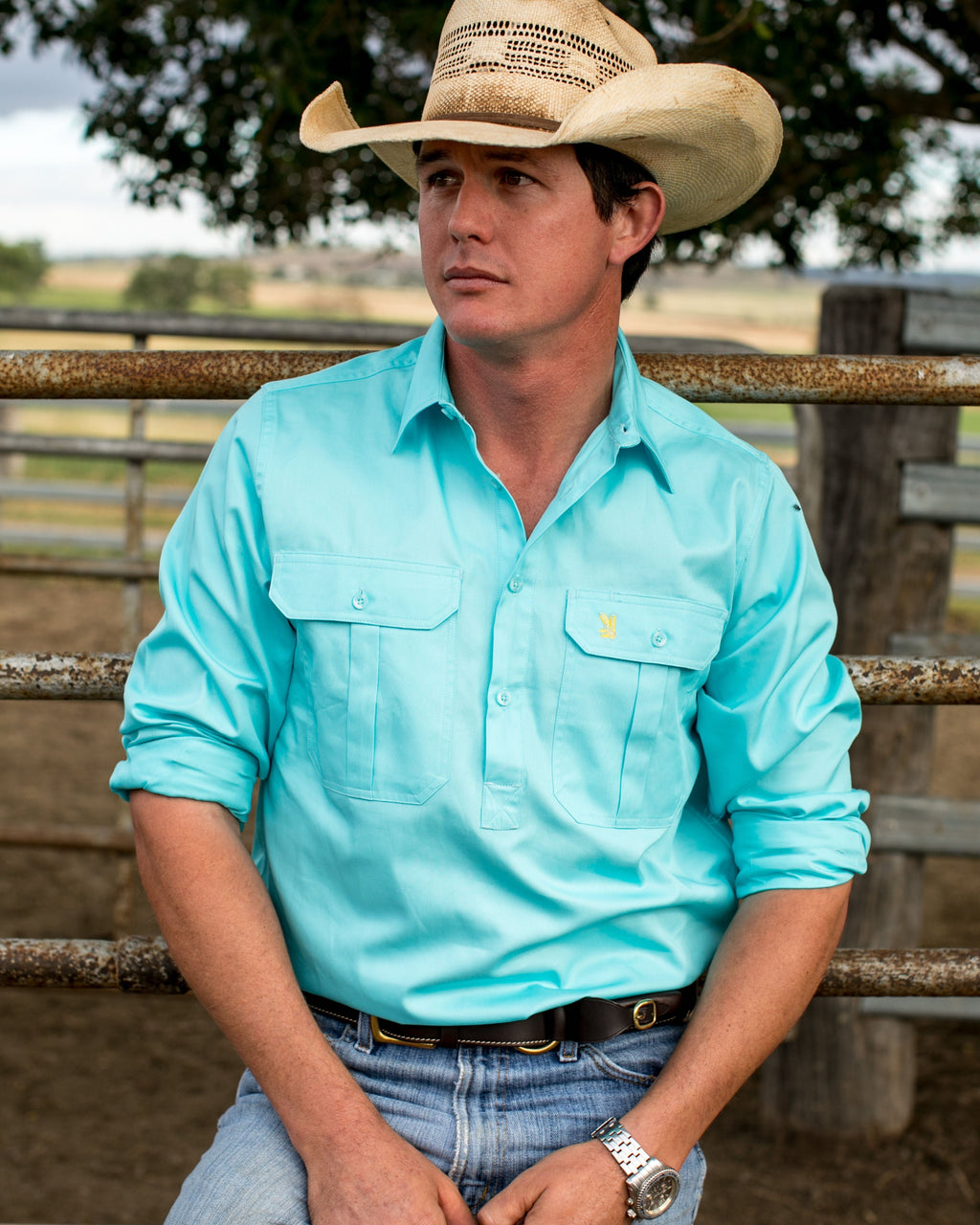 Cleland Work Shirt - Turquoise