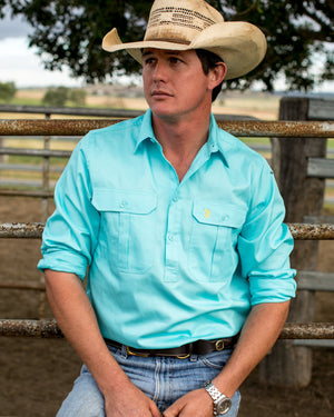 Cleland Work Shirt - Turquoise