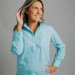 Coco E-Aqua/White Check Relaxed Fit Shirt