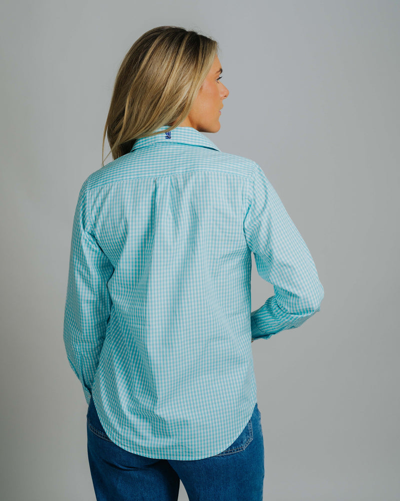 Coco E-Aqua/White Check Relaxed Fit Shirt